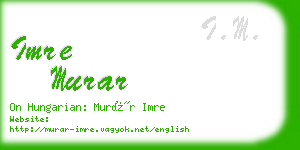 imre murar business card
